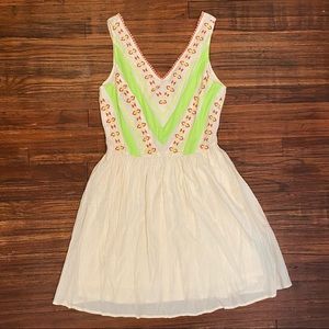 Ark & co embroidered neon spring summer festival dress